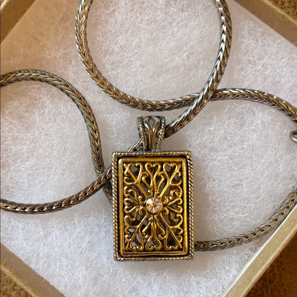 Reversible Rectangular Filigree Locket Or Pendant… - image 6